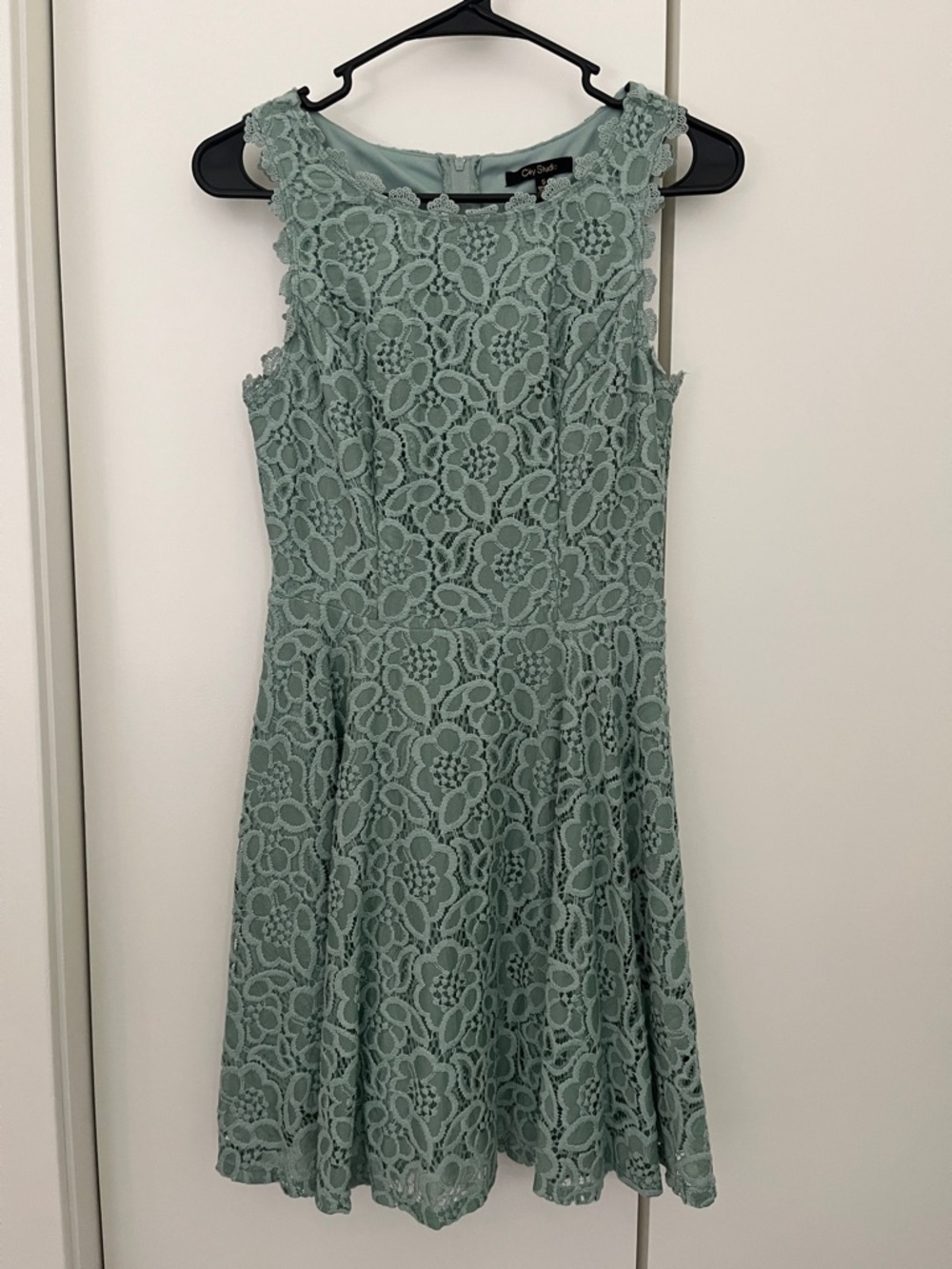 Mint Green Lace Midi Dress